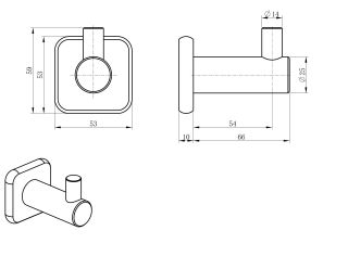 Крючок для ванной Wonzon & Woghand WW-V1301-GM тёмный графит